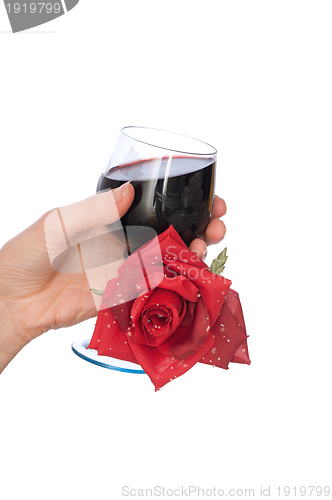 Image of glass with red wine