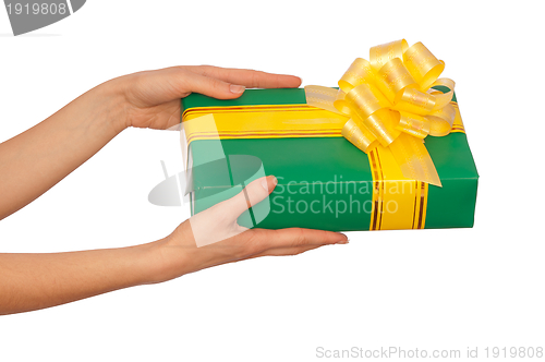 Image of green box with yellow bow