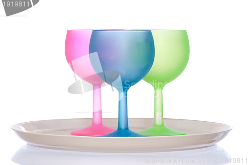 Image of colored wine glasses