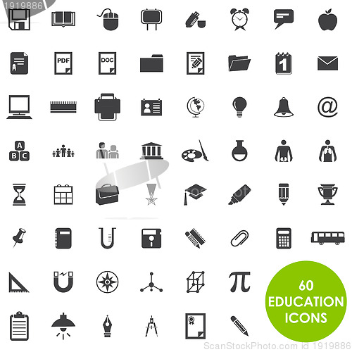 Image of Education icons basics vector