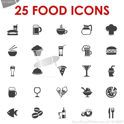 Image of Food icons basics series vector