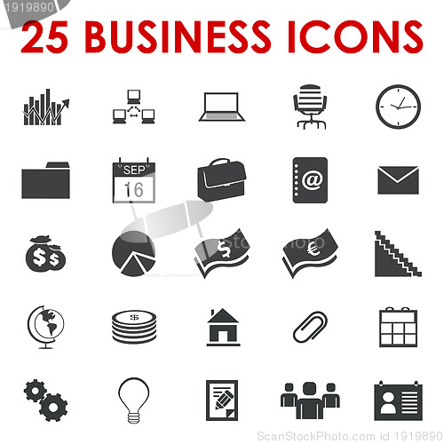 Image of Business office icons vector