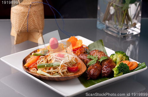 Image of Sausage and Thai Som Tum Salad