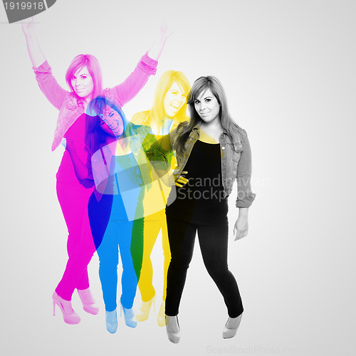 Image of Cool Girl CMYK Abstract