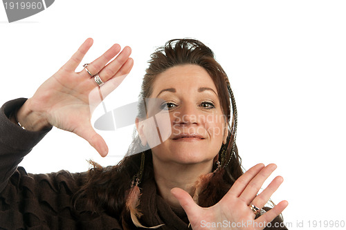 Image of Creative Woman Framing with Her Hands