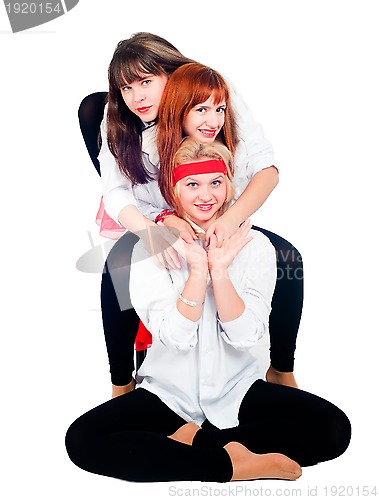 Image of Three pretty girls dancing