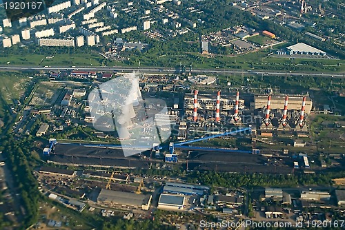 Image of electric power plant from bird eye view