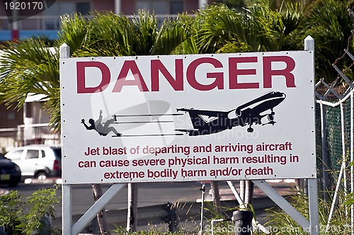 Image of Jet blast danger sign.