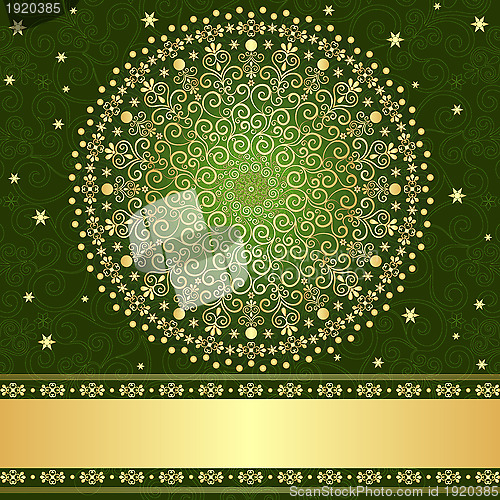 Image of Green-gold floral frame