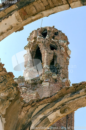 Image of Belchite village destroyed in a bombing during the Spanish Civil War 