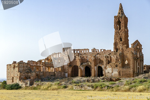 Image of Belchite village destroyed in a bombing during the Spanish Civil War 