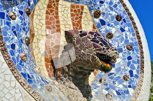 Image of Mosaic Dragon made of broken ceramic