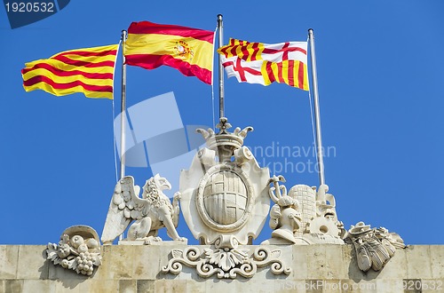 Image of emblem of the city of Barcelona Spain