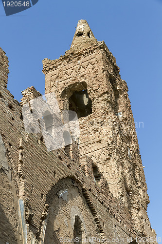 Image of Belchite village destroyed in a bombing during the Spanish Civil War 