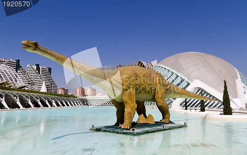 Image of mechanical dinosaur The City of Arts and Sciences Valencia, Spain