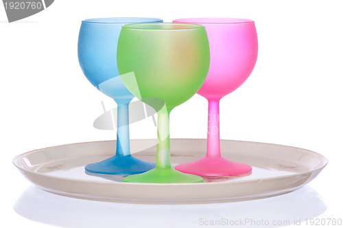 Image of colored wine glasses