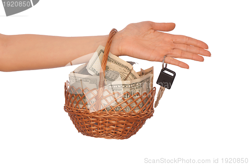 Image of basket with money