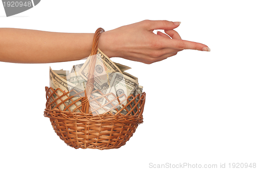 Image of basket with money