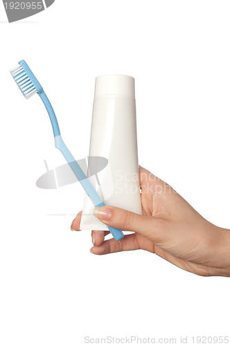 Image of Toothpaste and toothbrush