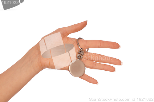 Image of woman holding key ring