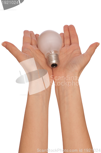 Image of lamp in the woman's hand