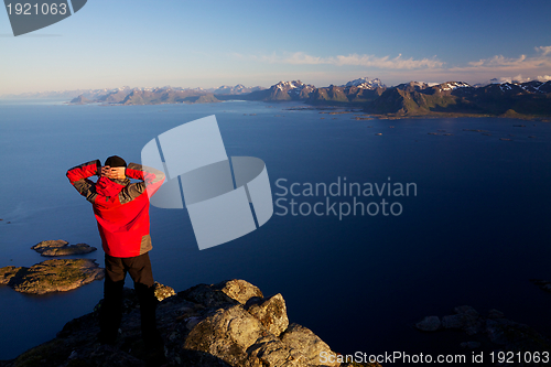 Image of Man with scenic panorama