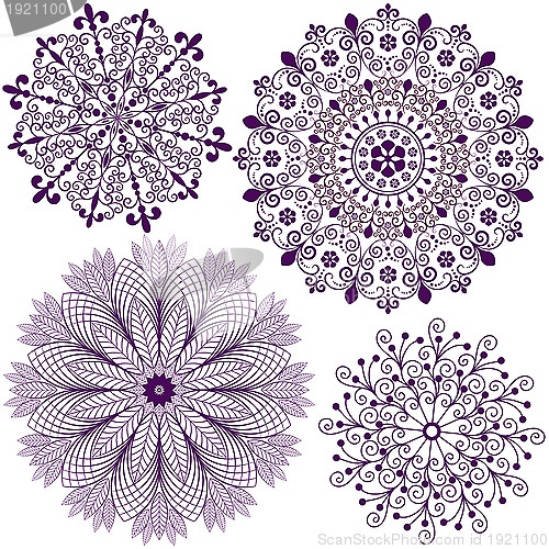 Image of Set christmas filigree snowflakes