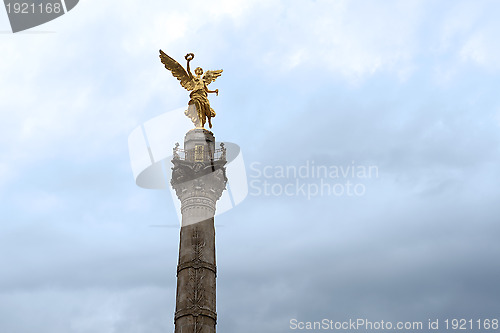 Image of Independence monument , which is a centrepiece to a roundabout n