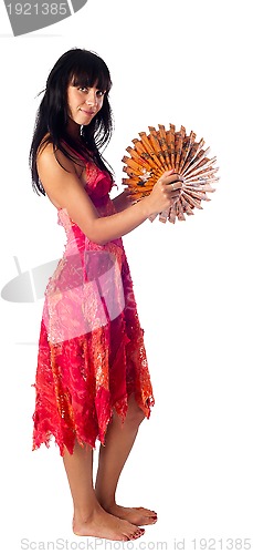Image of Attractive girl with umbrella