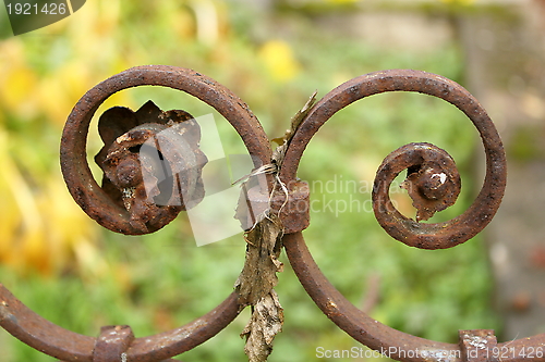 Image of detail of cast iron fence