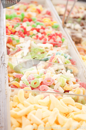 Image of delicious assortement of sweets on market