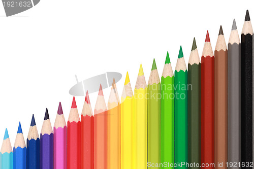 Image of Crayons forming a rising diagramm