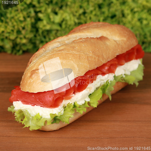 Image of Fresh sandwich with smoked salmon