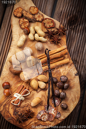 Image of Spices and nuts for Christmas