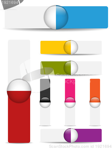 Image of Glossy web banners with colored bars.