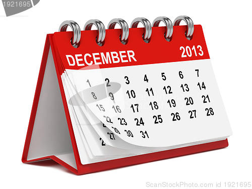 Image of Desktop Calendar Against White.