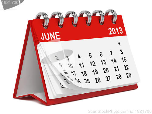 Image of Desktop Calendar Against White.