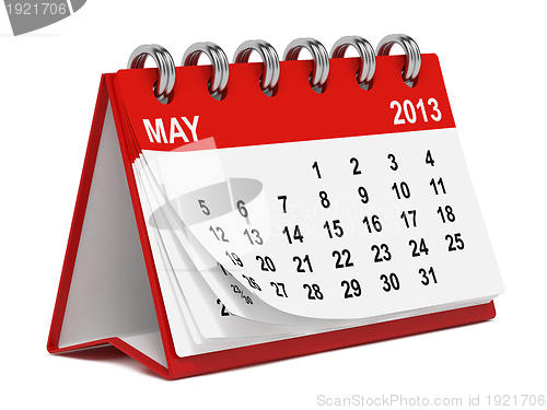 Image of Desktop Calendar Against White.