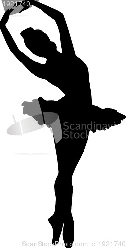 Image of Dance girl ballet silhouettes - vector