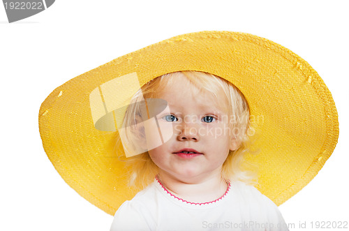 Image of a little girl in a yellow straw hat