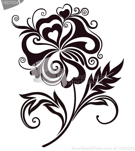 Image of Abstract flower line-art