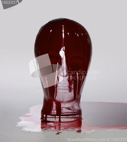 Image of bloody glass head