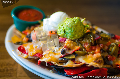 Image of Nachos with cheese and guacamole
