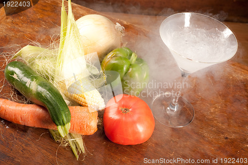 Image of Vegetables and liquid nitrogen