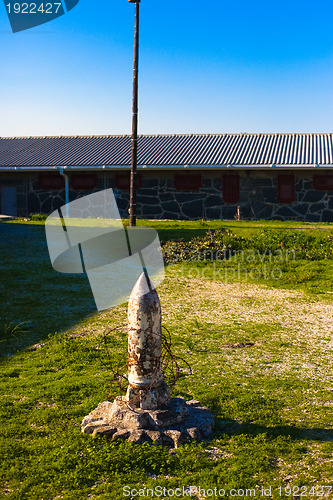 Image of Robben Island barbed wire post