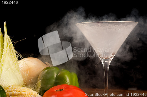 Image of Vegetables and liquid nitrogen