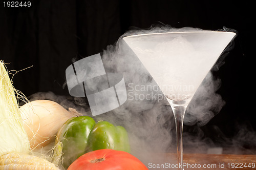 Image of Vegetables and liquid nitrogen