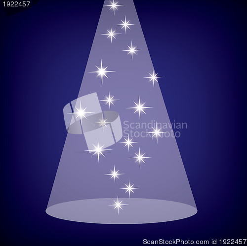 Image of Stage spotlight with stars on blue, eps10 