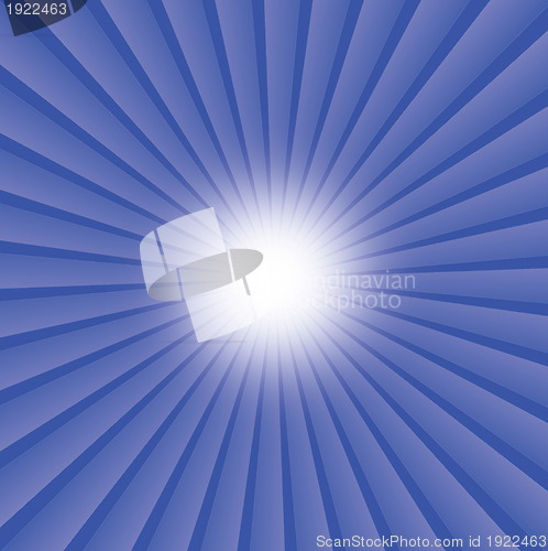 Image of abstract rays background of blue star burst 