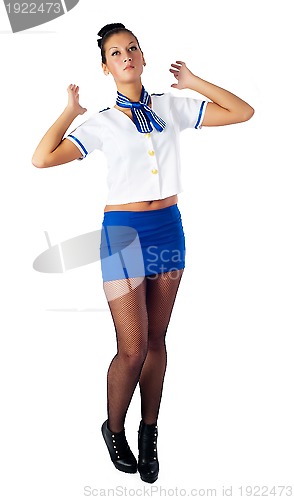 Image of Young beautiful air hostess